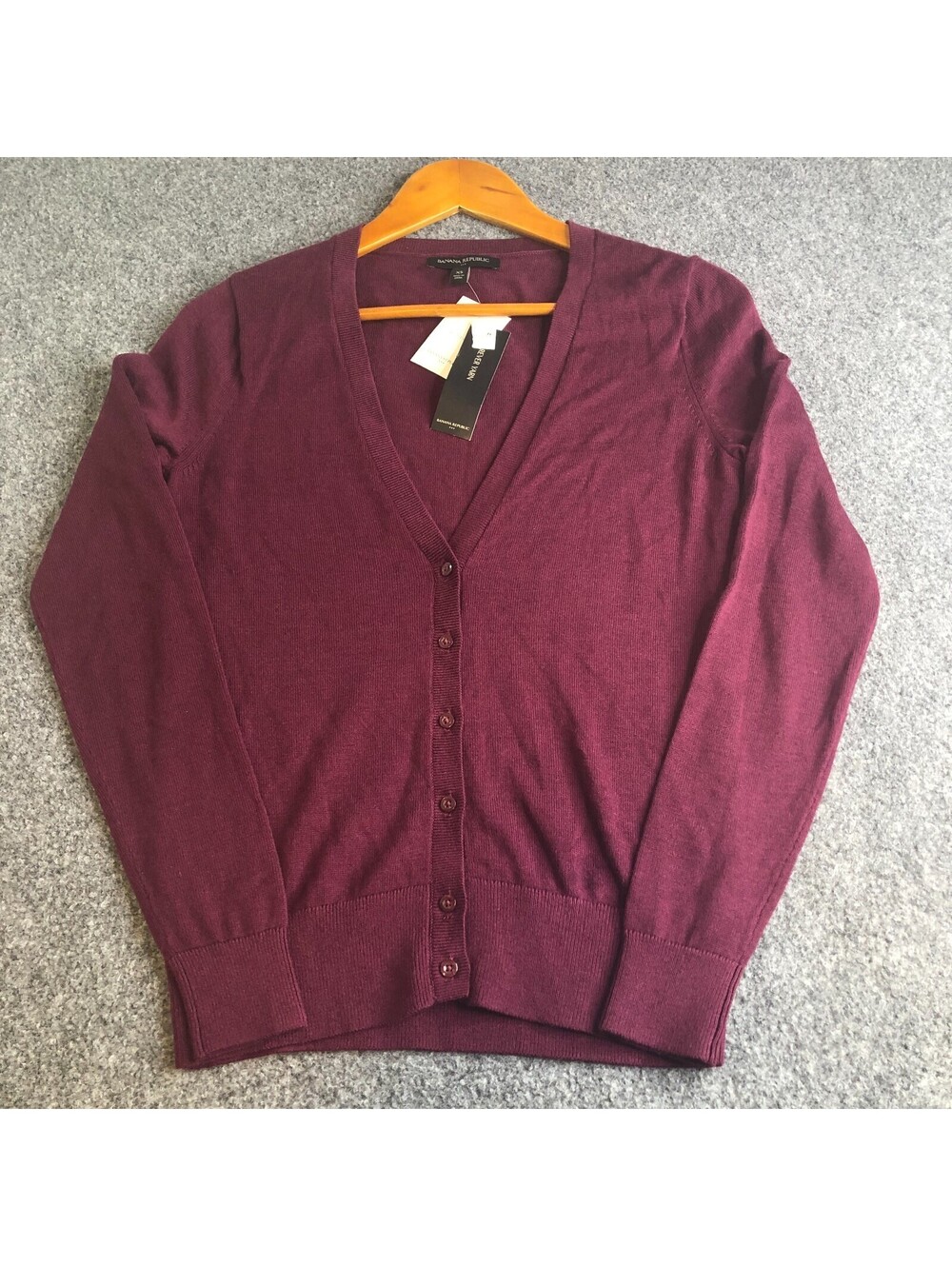 Banana Republic Cardigan Sweater Womens XL Purple Long Sleeve Button Stretch
